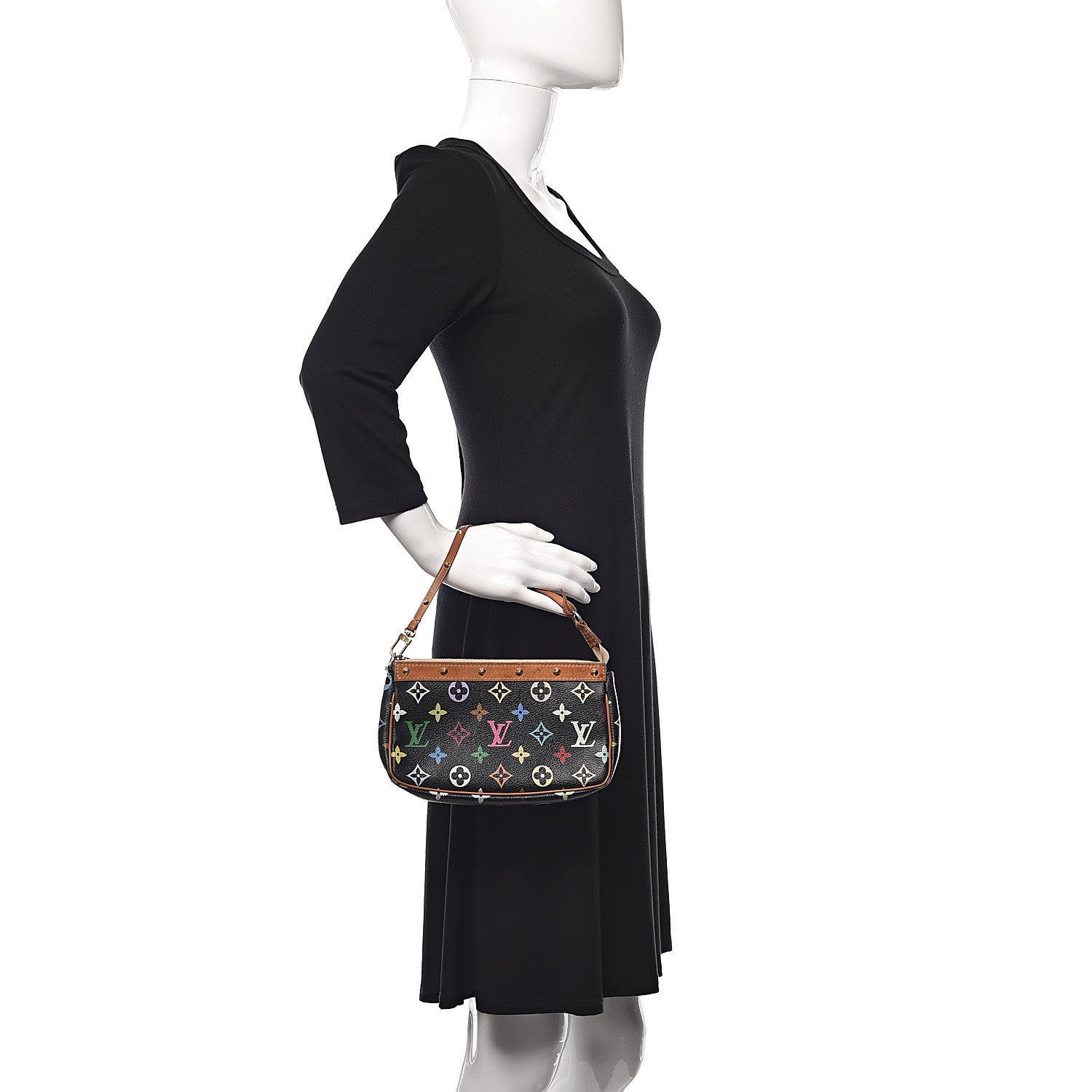 Louis Vuitton Monogram Multicolor Pochette Accessories Black 2 of 16