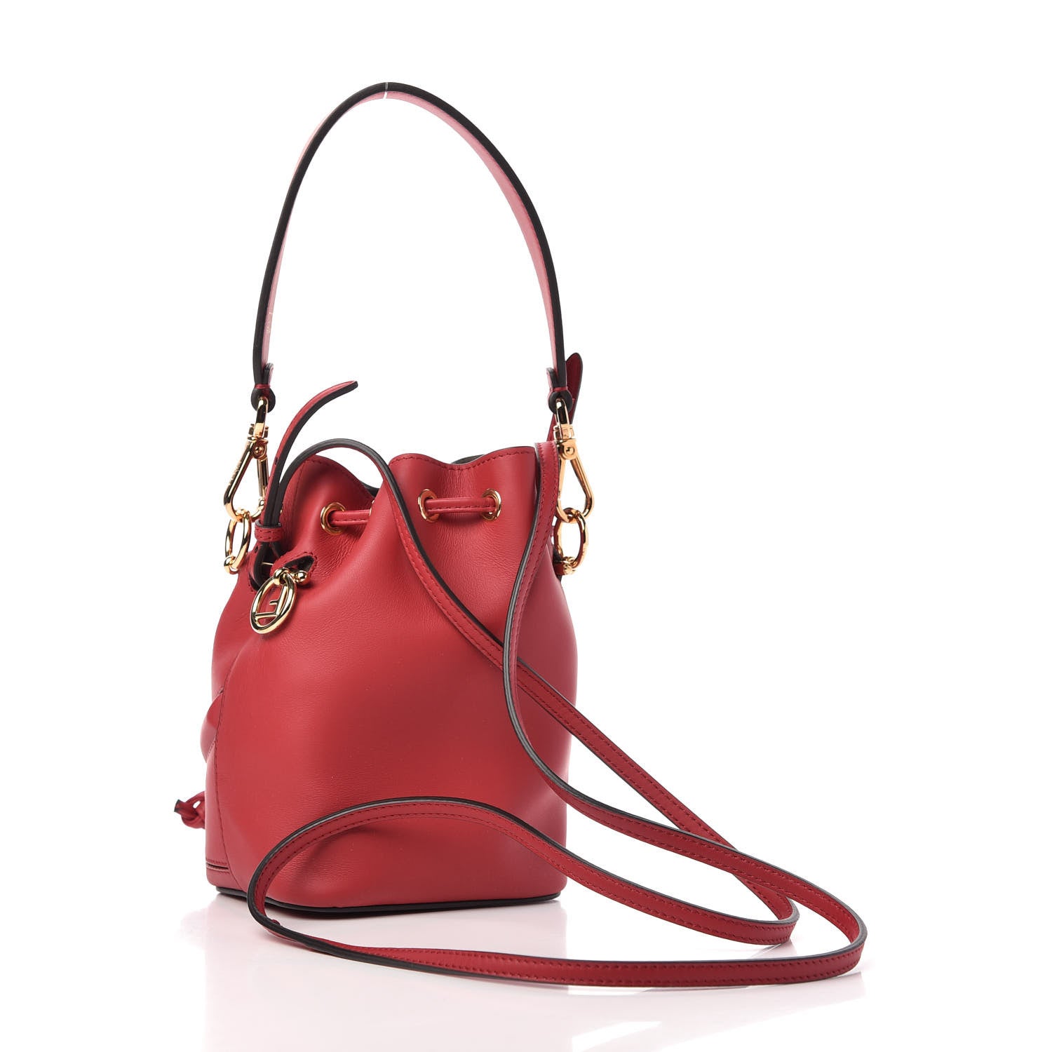 Fendi Vitello Century F is Fendi Eyebrow Monster Eyes Embossed Mini Mon Tresor Bucket Bag Fragola 3 of 9