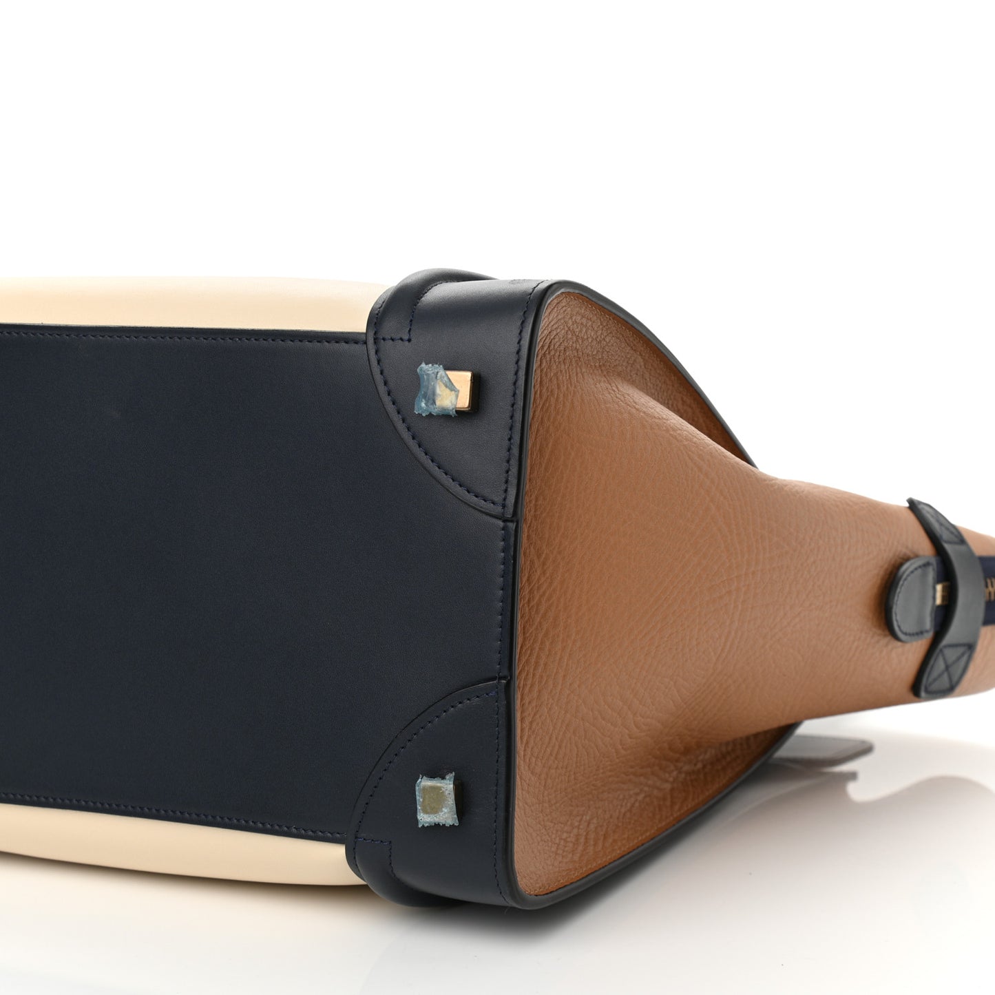 Elephant Calfskin Mini Tri-Color Luggage Brown