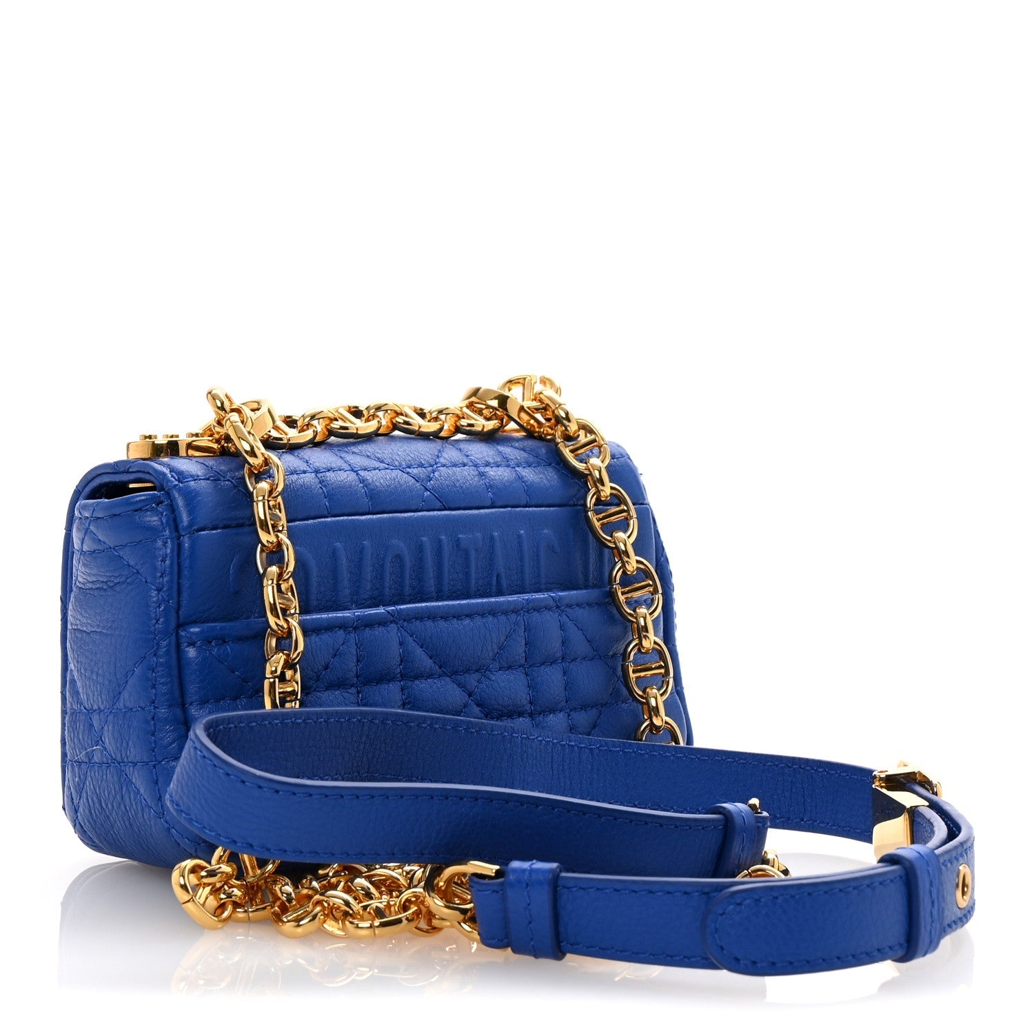 Christian Dior Supple Calfskin Cannage Micro Caro Bag Greece Greece Blue 3 of 9