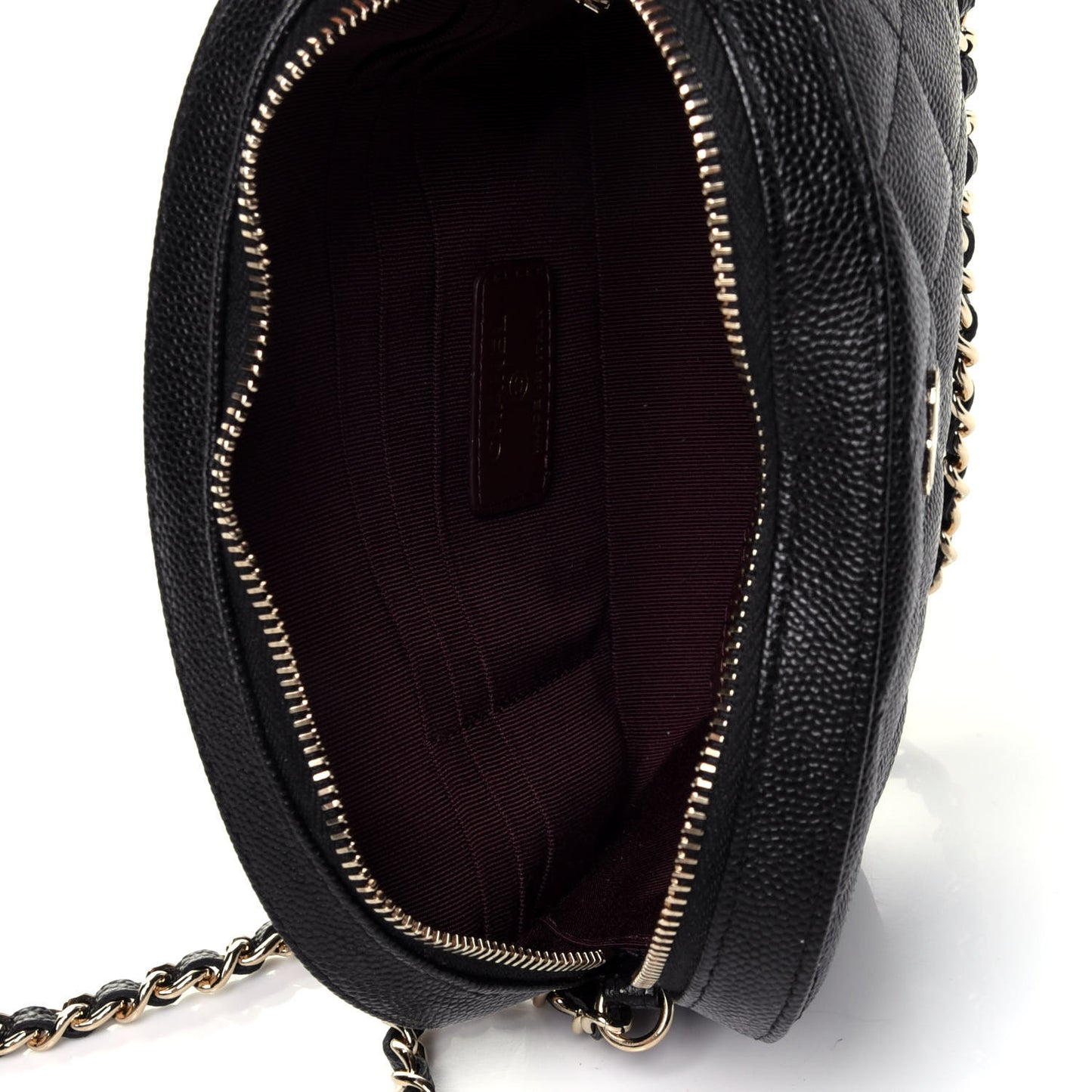 Caviar Quilted Vanity With Chain Black