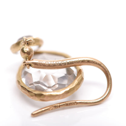 Gucci 18K Yellow Gold Quartz Drop Earrings 3 of 5