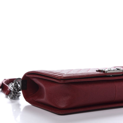 Chanel Caviar Quilted New Medium Boy Flap Dark Red 6 of 14