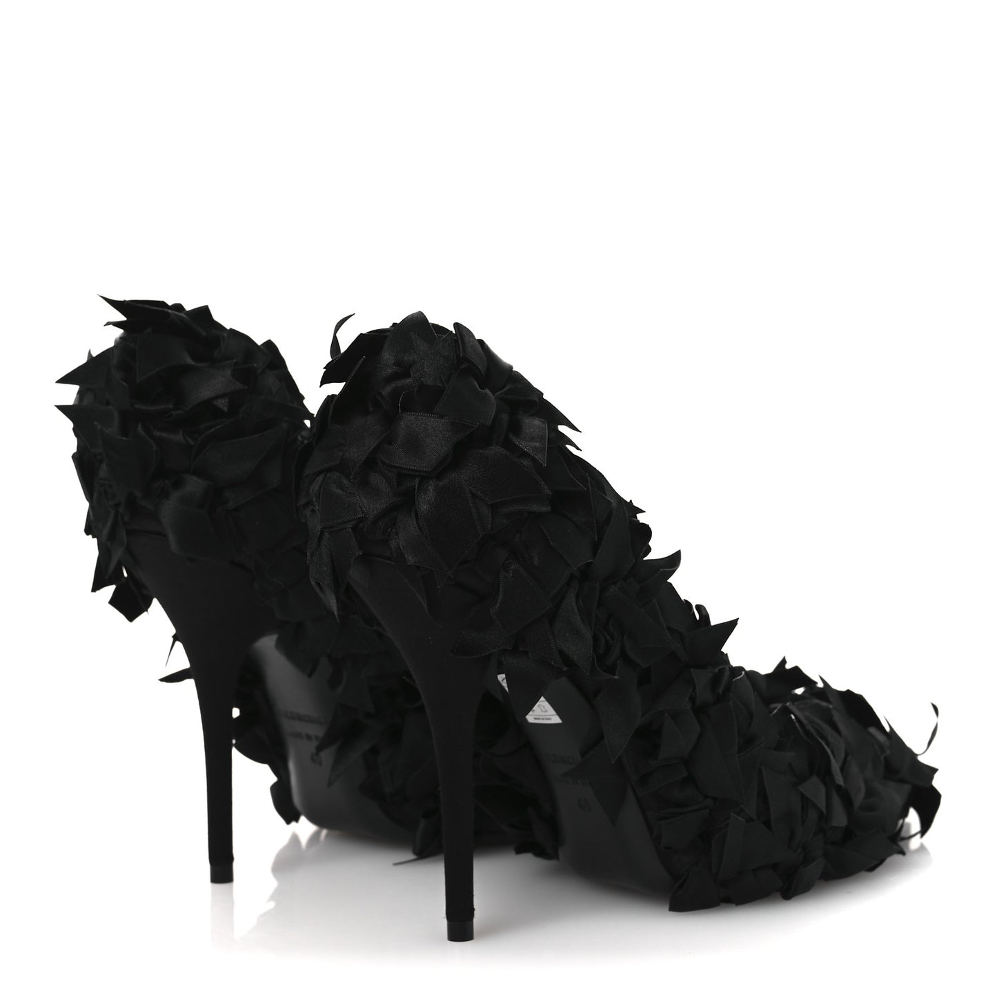 Satin Pointed Marie A Bows All Over 110mm Pumps 40 Black