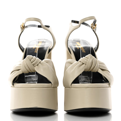 Saint Laurent Vendome Bianca 85 Platform Sandals 38.5 Pearl 2 of 10