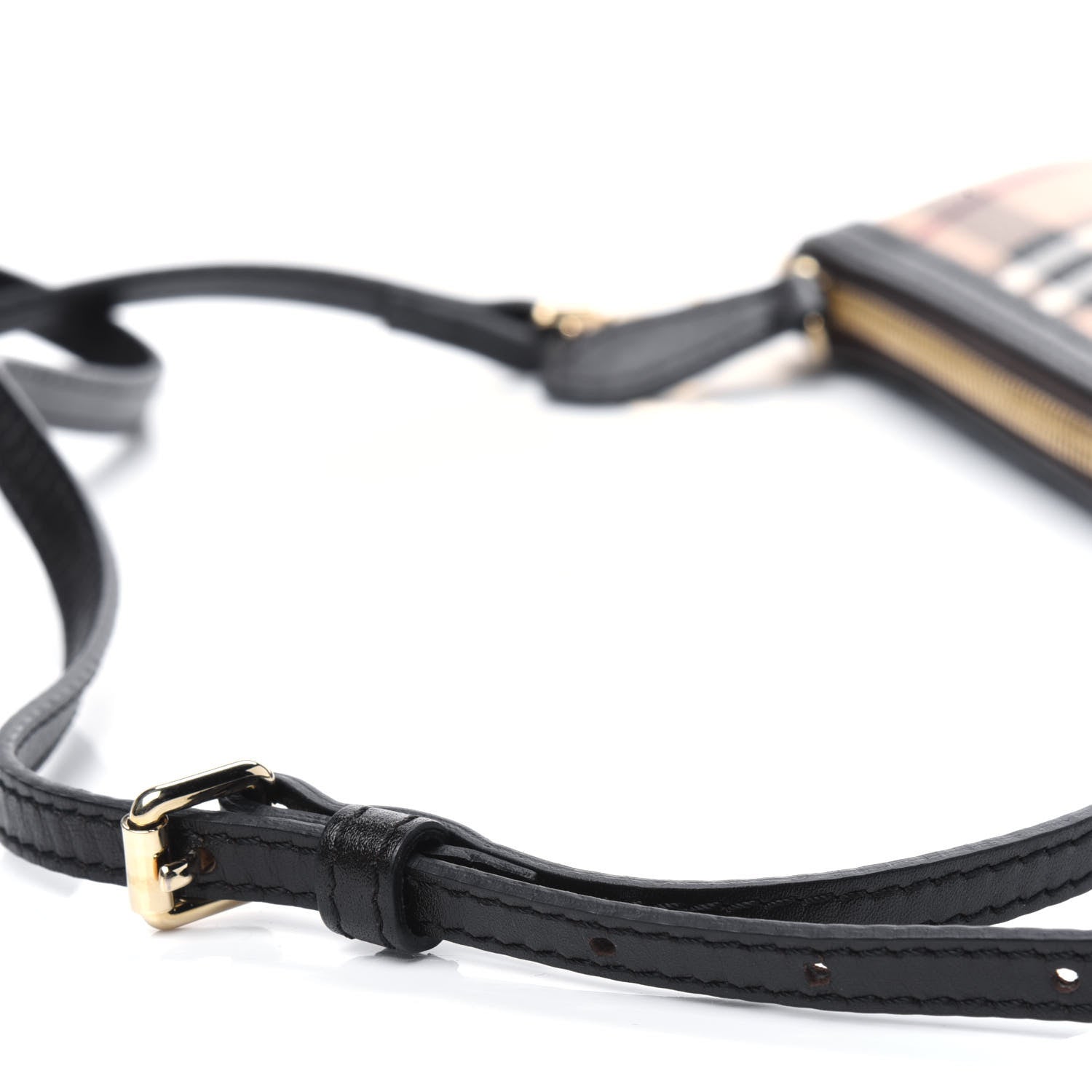 Burberry Haymarket Check Small Peyton Crossbody Clutch Bag Chocolate 15 of 18