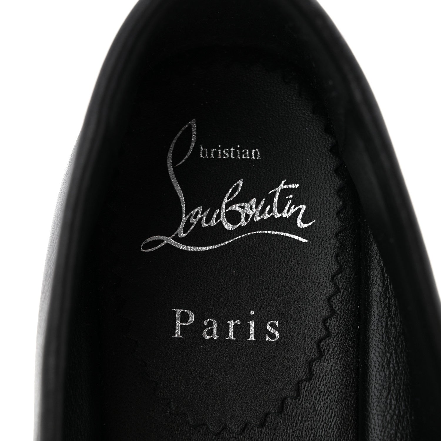 Christian Louboutin Calfskin Womens Loafers 38.5 Black White 6 of 7