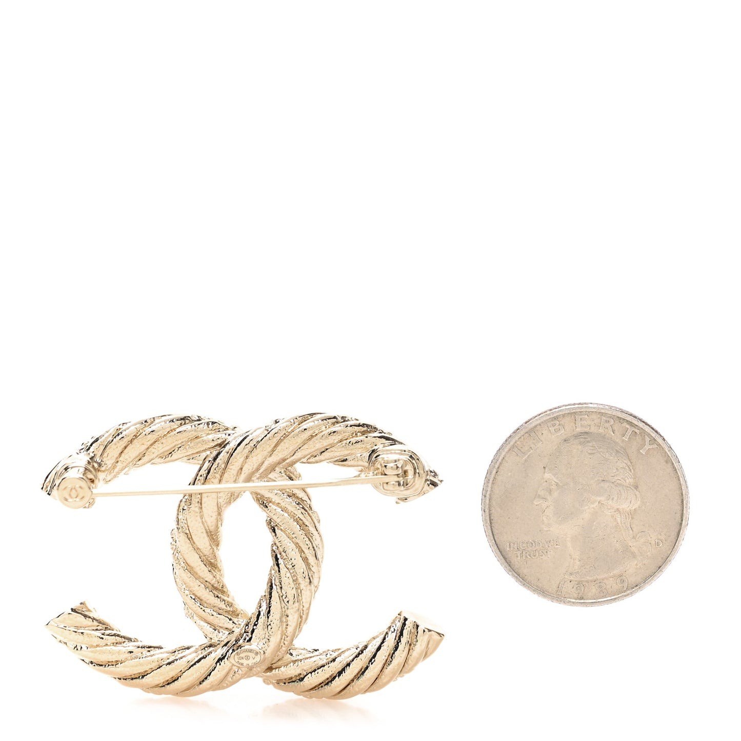 Twisted CC Brooch Light Gold