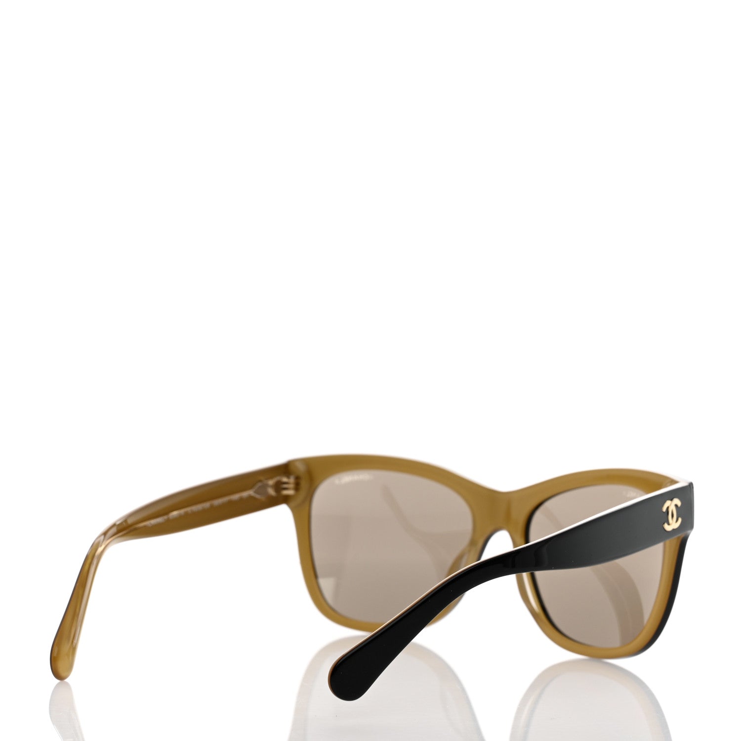 Chanel Acetate Mirrored Runway Square Sunglasses 5380-A Black Gold 4 of 8
