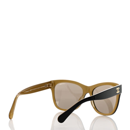 Chanel Acetate Mirrored Runway Square Sunglasses 5380-A Black Gold 4 of 8