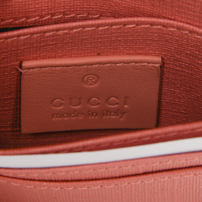 Gucci GG Supreme Monogram Face Embroidered Card Case Wallet Pink 6 of 6