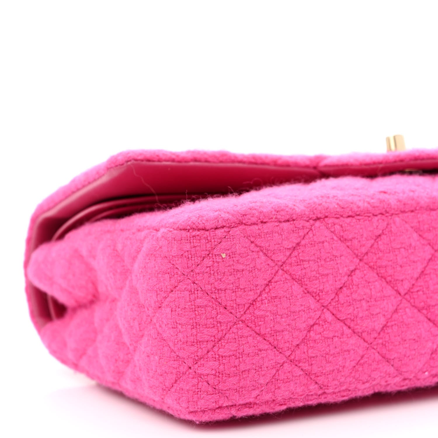 Chanel Tweed Quilted Medium Double Flap Fuchsia 9 of 11