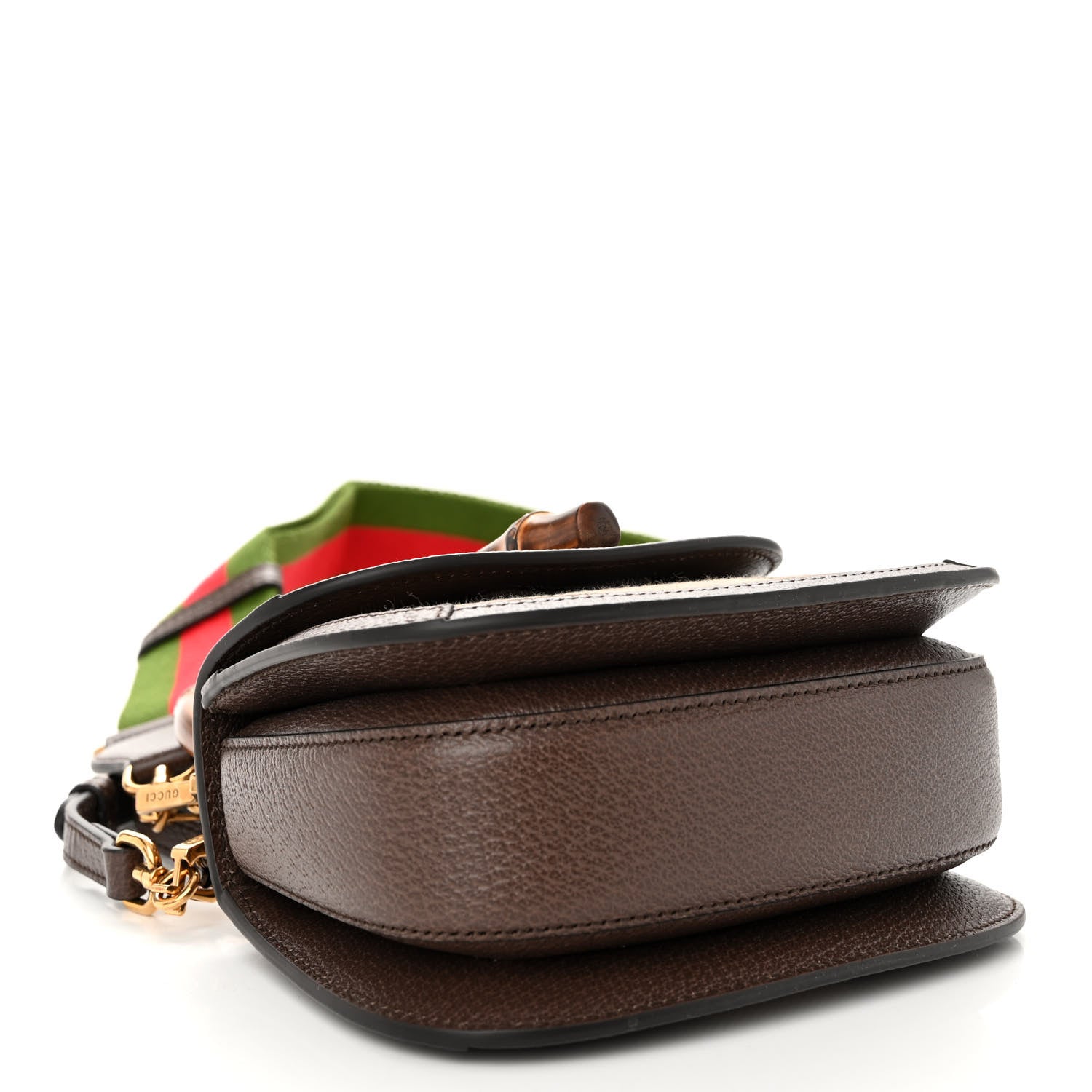 Gucci Monogram Jumbo GG Textured Dollar Calfskin Web Mini Bamboo 1947 Top Handle Bag Camel Ebony New Acero 4 of 9