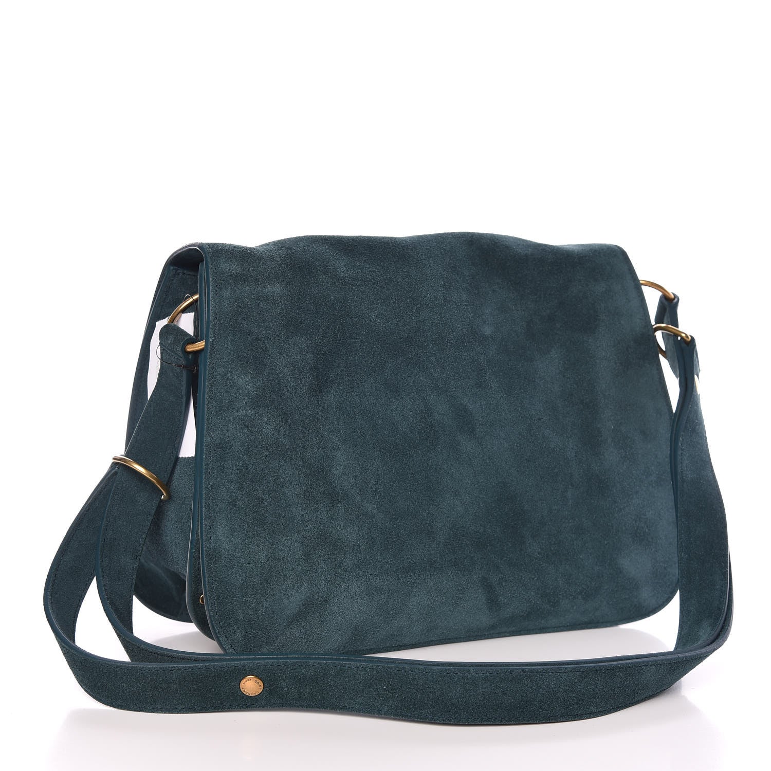 Saint Laurent Suede Amalia Flap Shoulder Bag Dark Turquoise 3 of 10