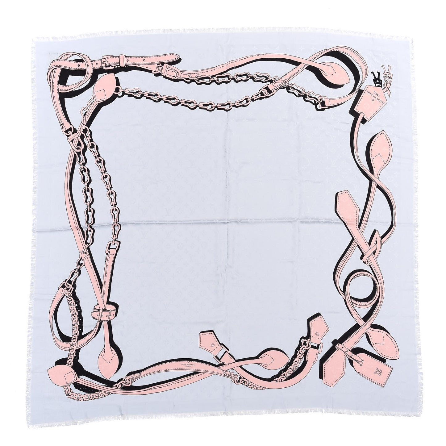 Silk Wool Square Handle Me Scarf Gris