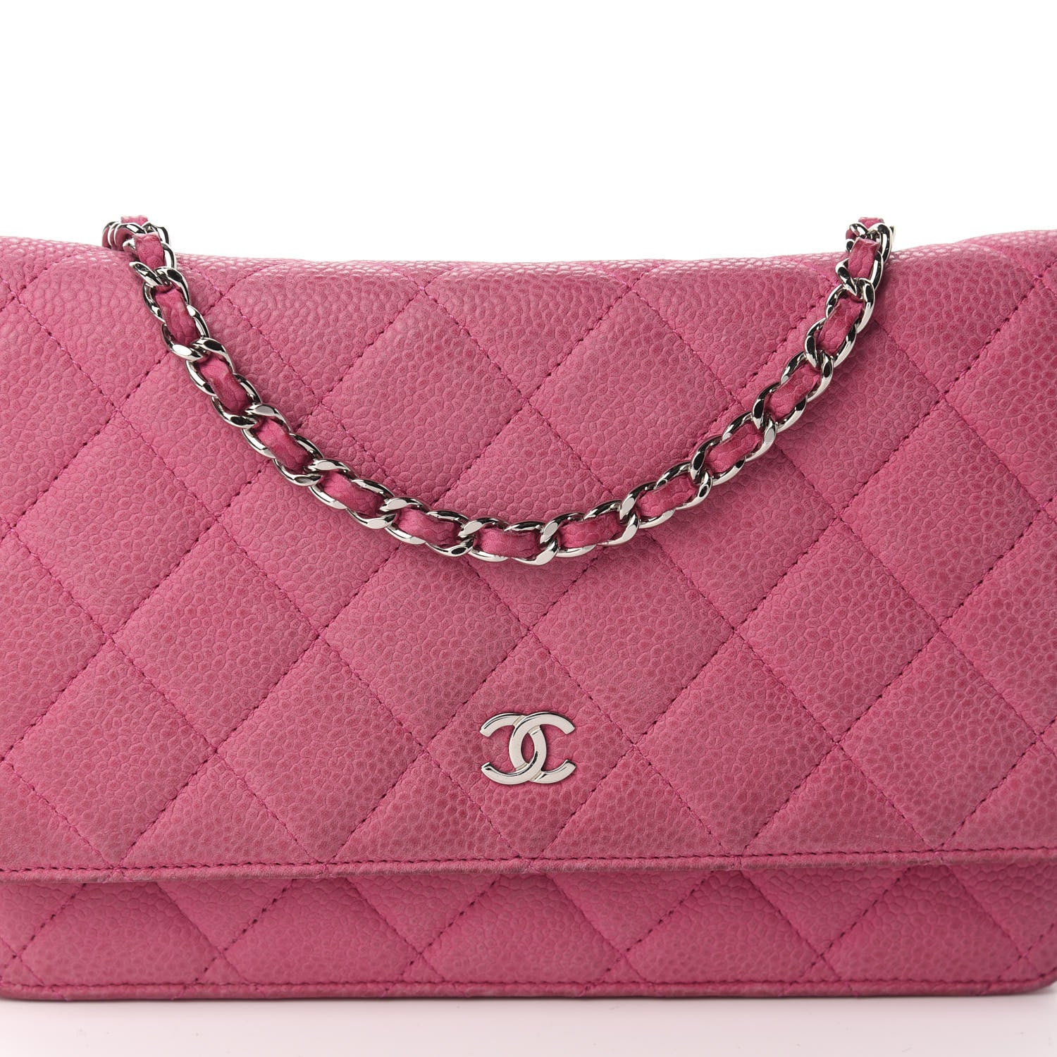 Chanel Iridescent Caviar Quilted Wallet On Chain WOC Pink 14 of 14