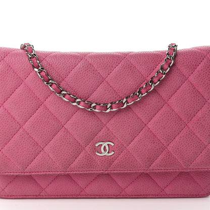 Chanel Iridescent Caviar Quilted Wallet On Chain WOC Pink 14 of 14