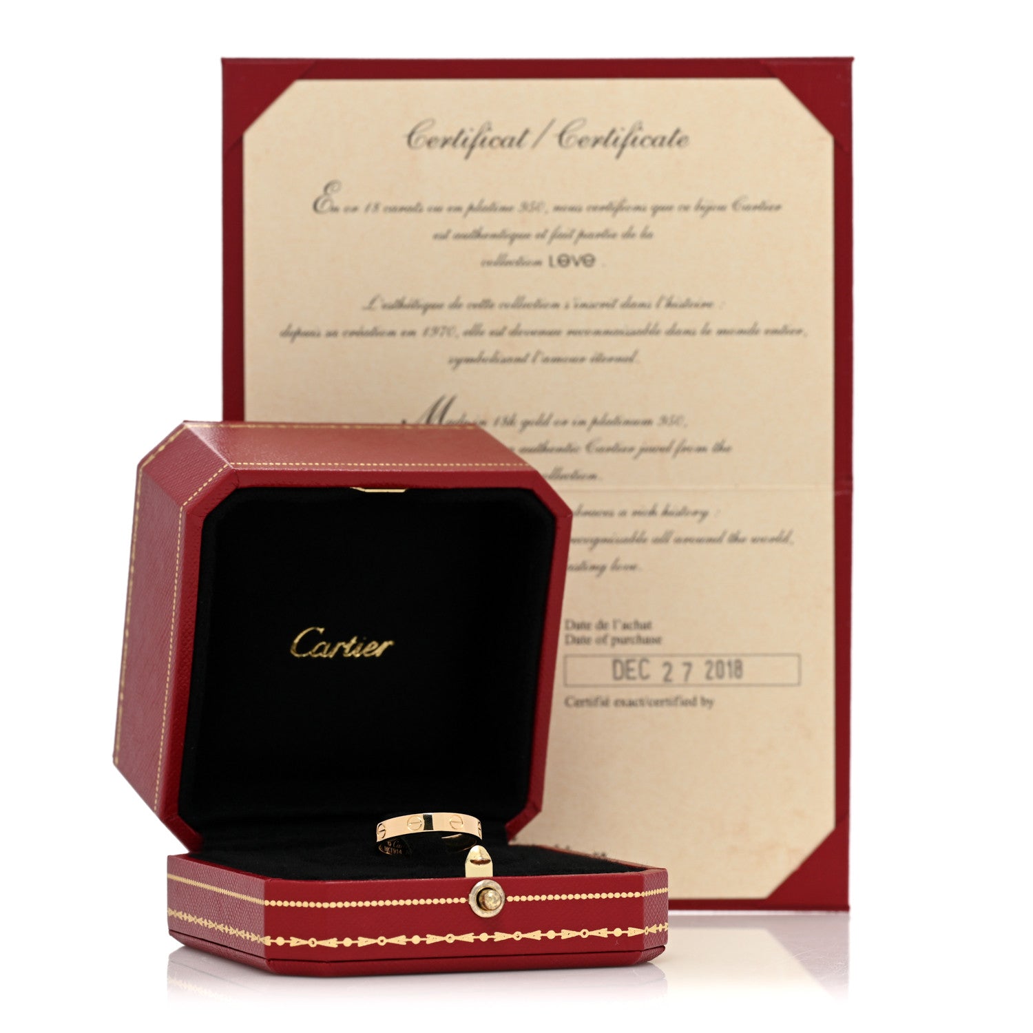 Cartier 18K Yellow Gold 3.5mm LOVE Wedding Band Ring 54 6.75 5 of 5