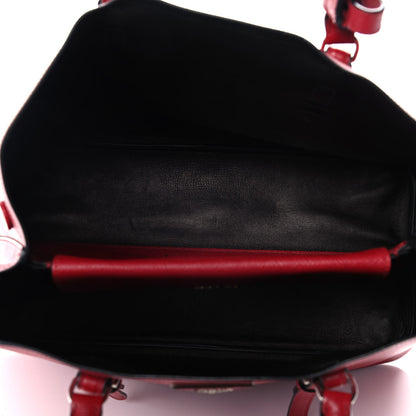 Prada Saffiano Cuir Medium Double Handle Tote Fuoco Black 4 of 11