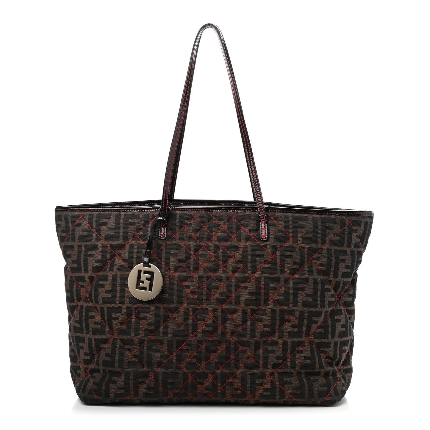 Zucca Quilted Medium Roll Tote Tobacco Red