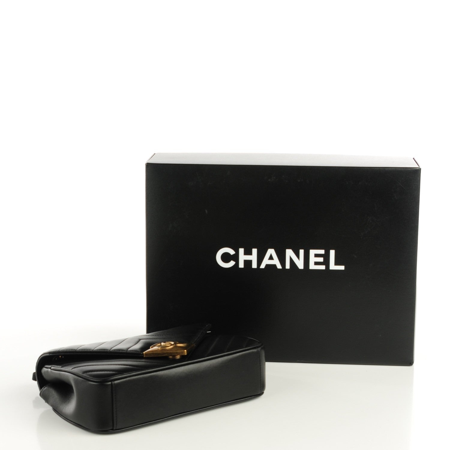 Chanel Lambskin Chevron Quilted Mini Pyramid CC Flap Black 4 of 8