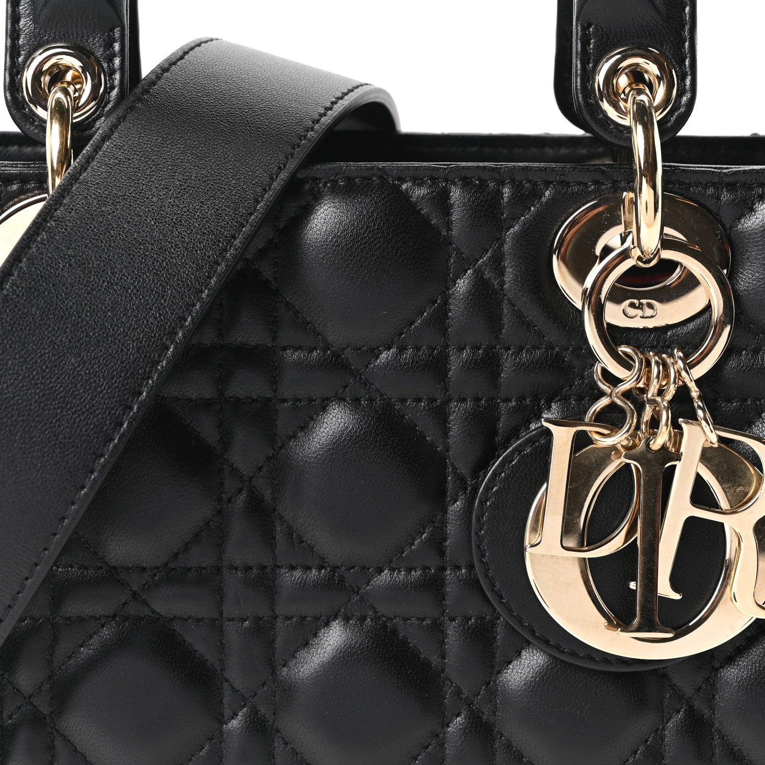 Christian Dior Lambskin Cannage Small My ABCDior Lady Dior Black 7 of 9