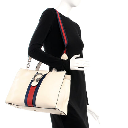 Gucci Calfskin Web Stripe Large Dionysus Tote Bag White 2 of 8