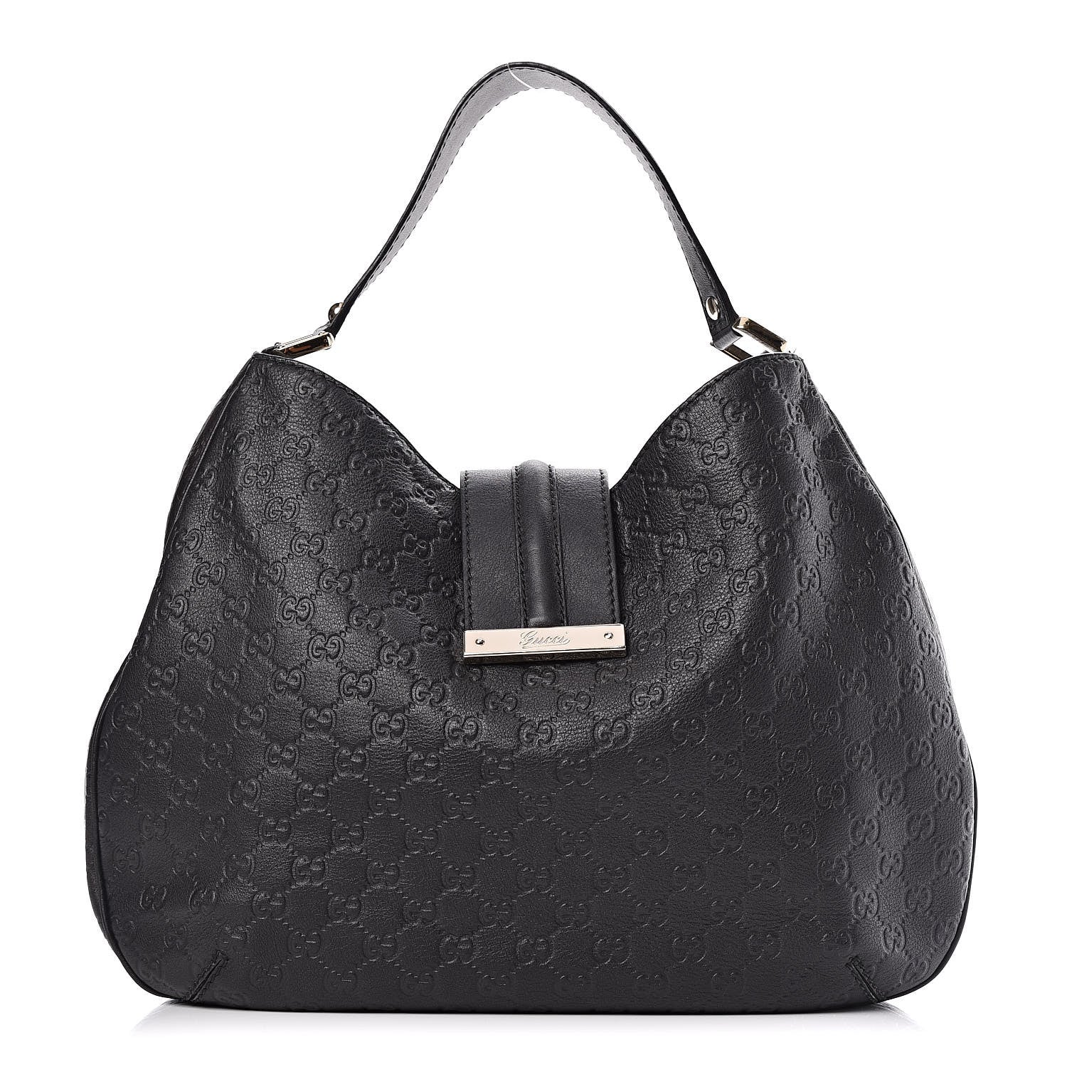 Gucci Guccissima Large New Ladies Web Hobo Black 1 of 10