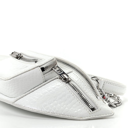 Alexander Wang Crocodile Embossed Patent Mini Top Handle Attica Belt Bag White 7 of 9