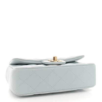 Chanel Lambskin Quilted Extra Mini Rectangular Flap Light Blue 4 of 11