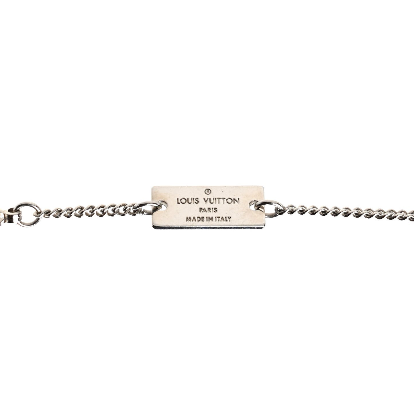 Zamac Palladium Monogram Charms Necklace Silver