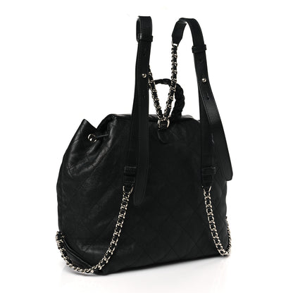 Chanel Grained Calfskin Stitched Braided With Style Backpack Black 2 of 9