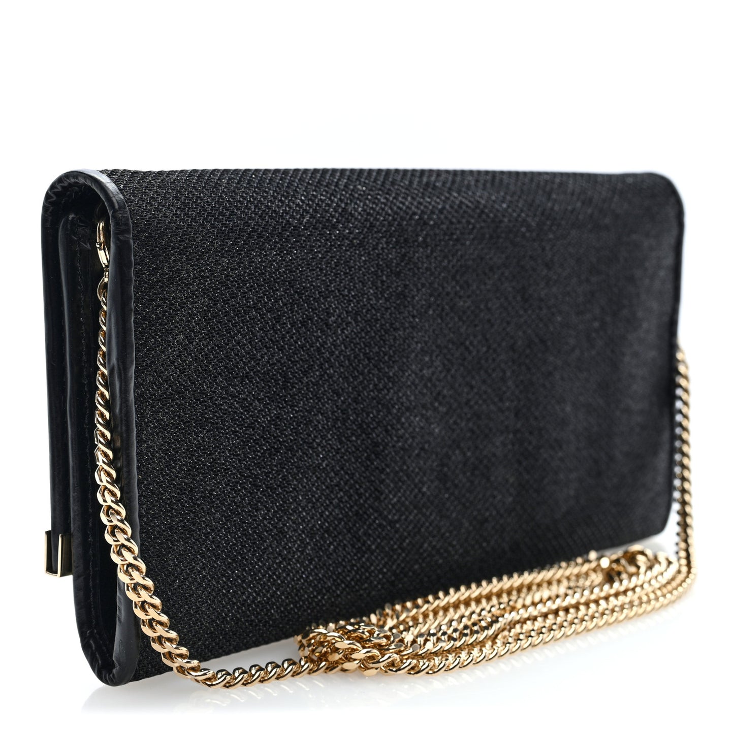 Canvas Glitter Milla Wallet on Chain Black