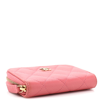 Chanel Caviar Quilted Zip Coin Purse Dark Pink 4 of 15