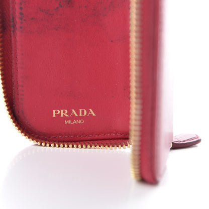 Prada Vitello Move Metal Zip Around 6 Key Holder Ibisco 6 of 9