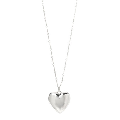 Tiffany Sterling Silver Puffed Heart Pendant Link Necklace 1 of 6