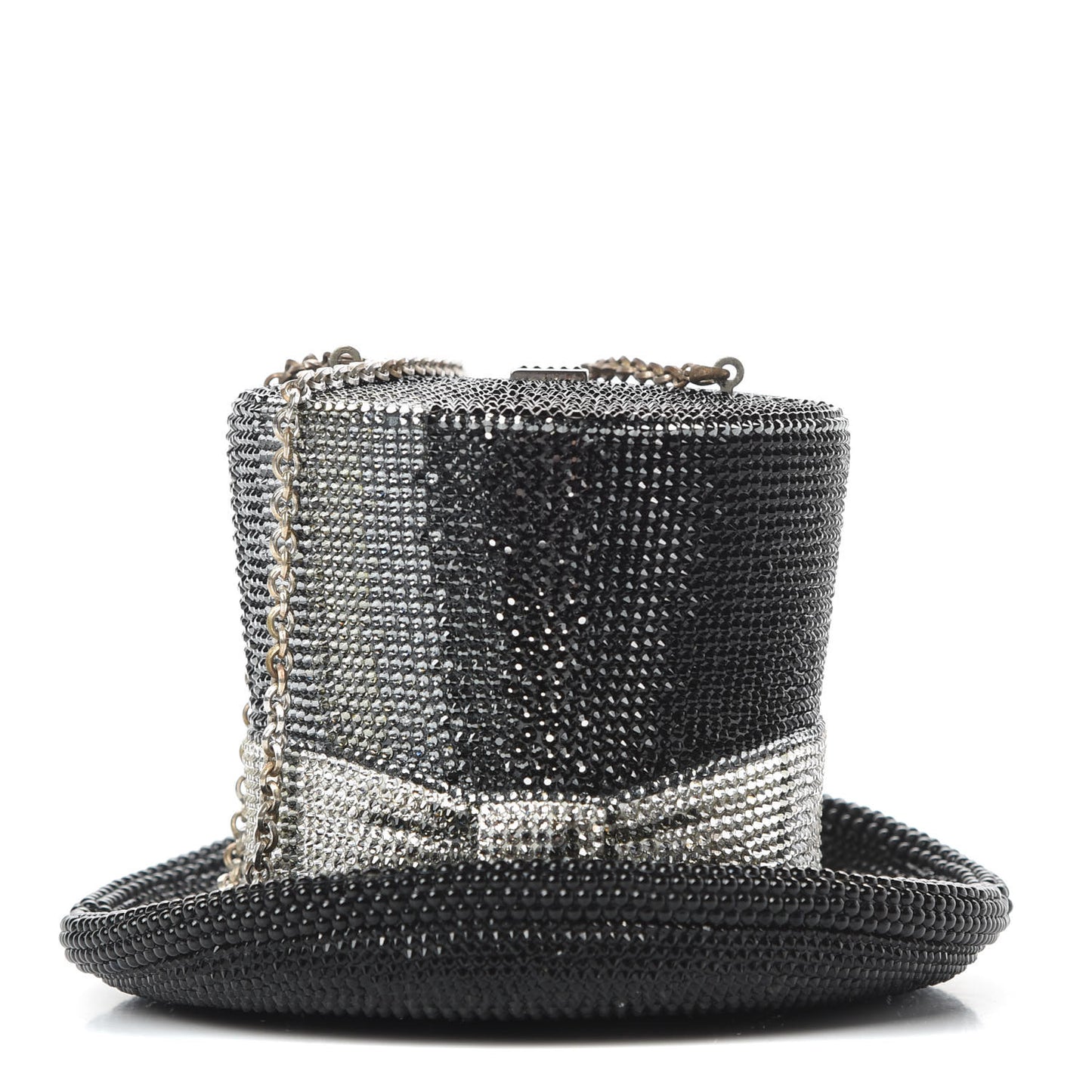 Swarovski Crystal Top Hat Clutch Jet Multicolor