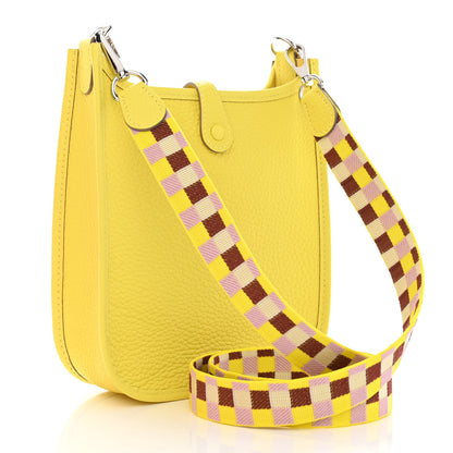 Hermes Taurillon Clemence Quadrille Evelyne TPM Lime Citron Rouge H Mauve Sylvestre 3 of 11