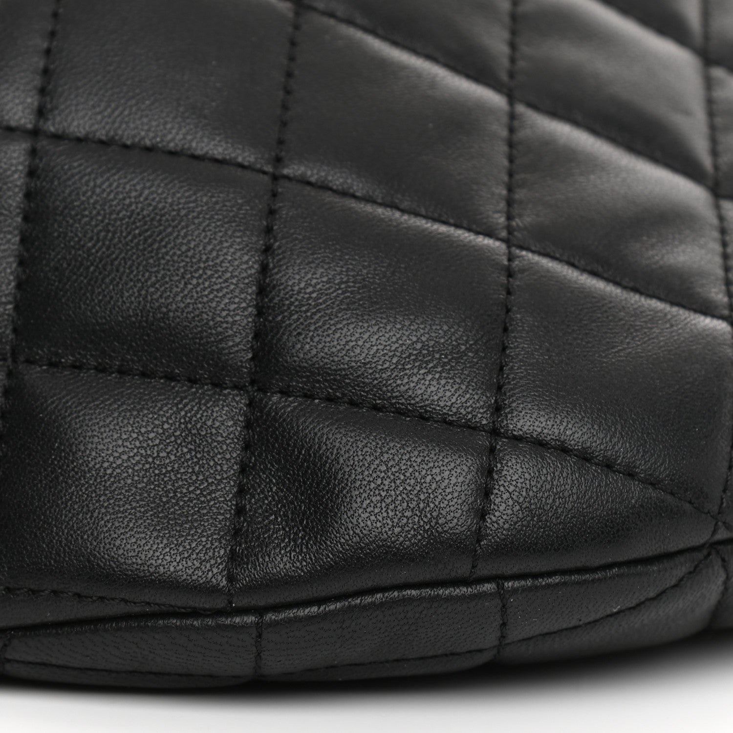Chanel Lambskin Pearl Quilted CC Belt Bag Black 17 of 21