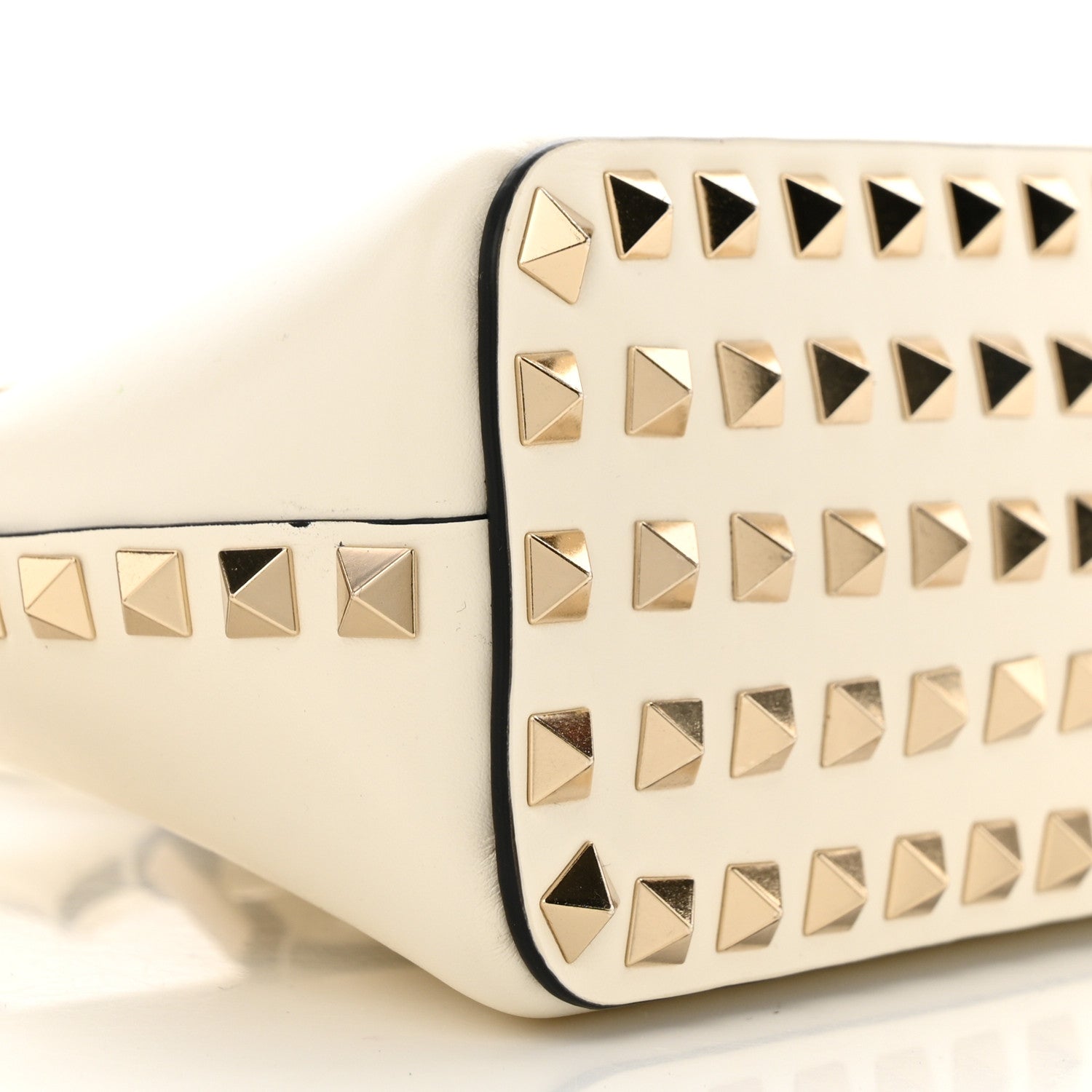 Valentino Garavani Smooth Calfskin Rockstud East West Top Handle Bag Ivory 9 of 10