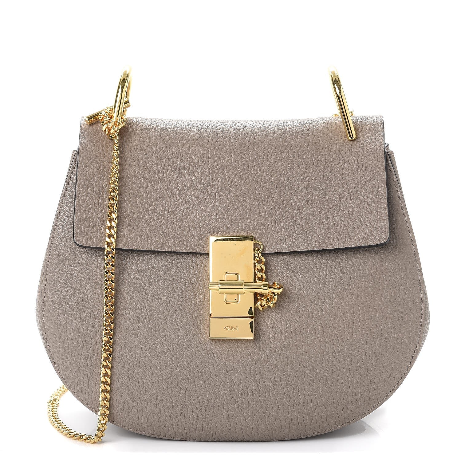 Chloe Grained Lambskin Drew Shoulder Bag Motty Grey 1 of 7