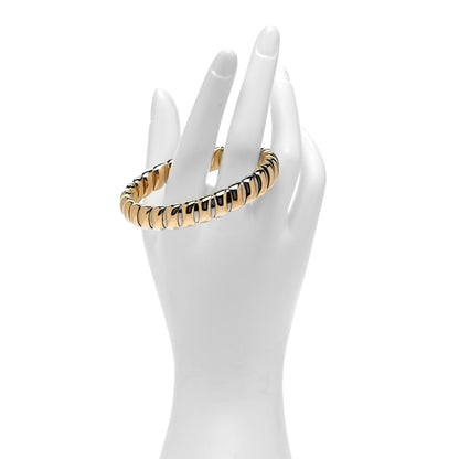 Bulgari Stainless Steel 18K Yellow Gold Tubogas Bracelet 2 of 5