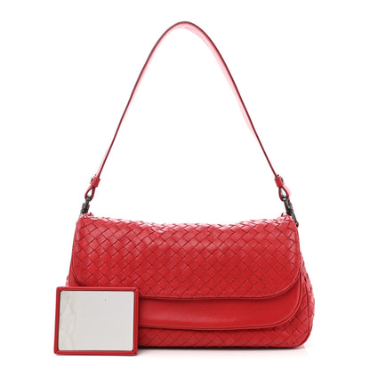 Bottega Veneta Nappa Intrecciato Shoulder Bag Red 1 of 11