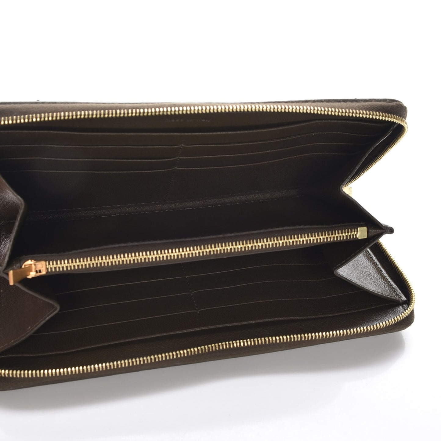 Python Lambskin Large Zip Around Multifunction Wallet Khaki