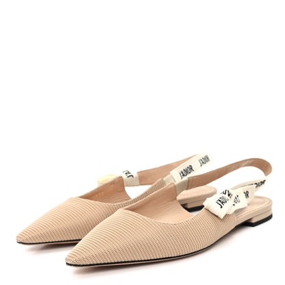 Christian Dior Technical Canvas Ribbon J'Adior Slingback Ballet Flats 40 Powder Nude 4 of 10