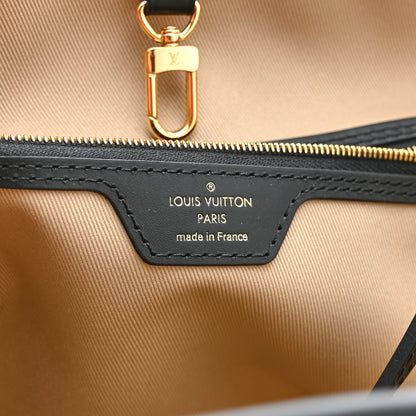 Louis Vuitton Cotton Monogram Embroidered Neverfull MM Beige Black Beige Black 7 of 10