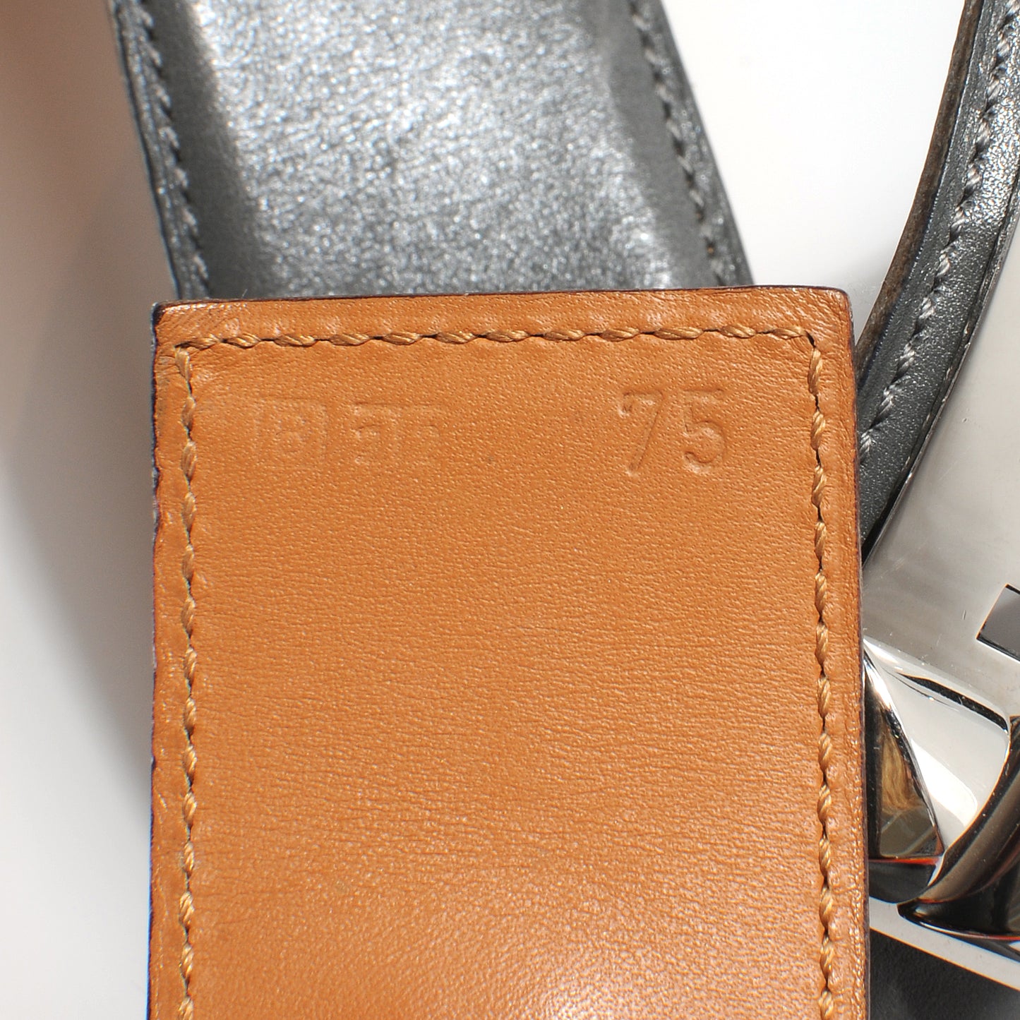 Box Leather Collier De Chien Belt Ardoise 75