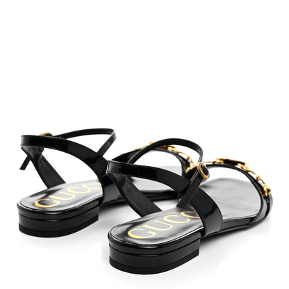 Gucci Patent Regent Horsebit Sandals 36 Black 4 of 8