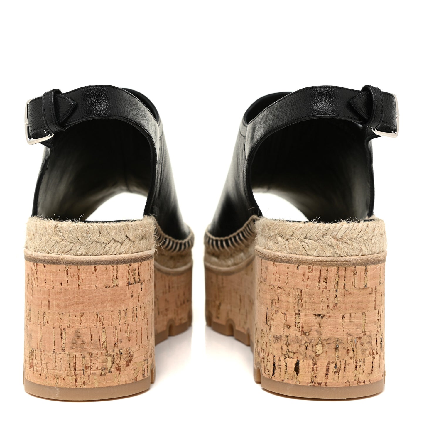 Goatskin Envie 30 Espadrille Wedge Sandals 36 Black