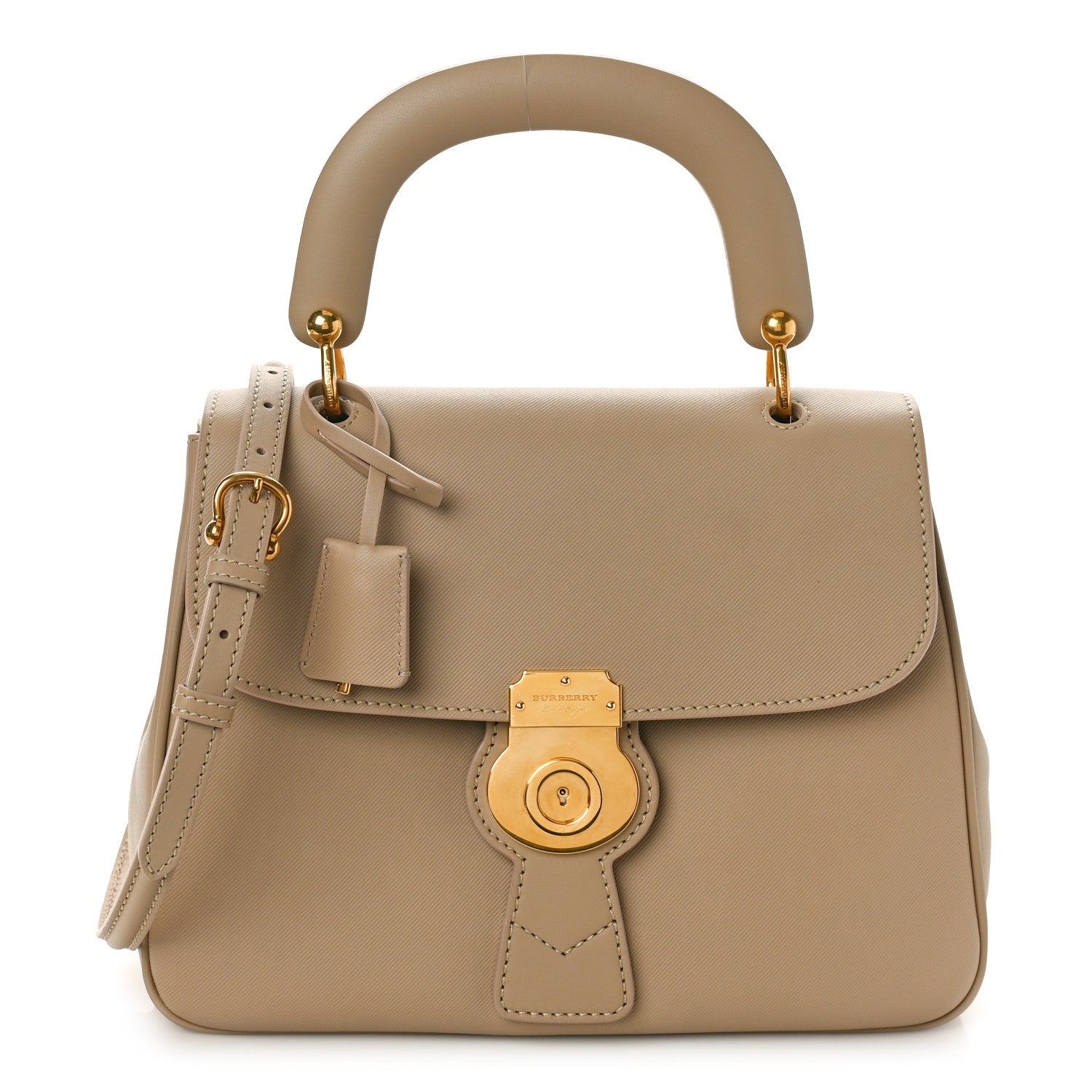 Burberry Trench Calfskin Medium DK88 Top Handle Bag Honey 1 of 8